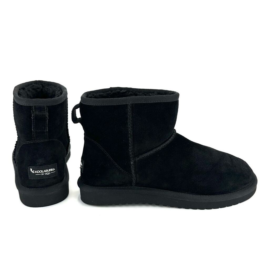 Koolaburra By Ugg  Black Ankle/Short Boot Size 7 Suede Wool Lining Cold Weather